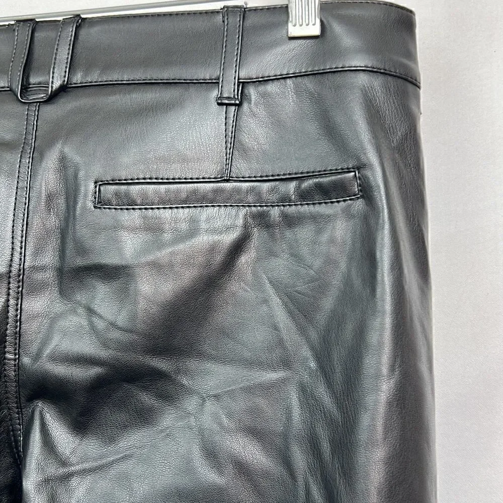 Free People Black Vegan Leather pants jeans size 6 NWT